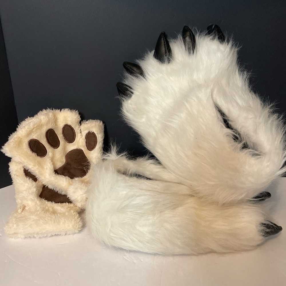 Giant Panda Head, Slipper Claw Feet And Paw Mittens Costume Cosplay Halloween - Picture 5 of 14